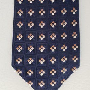 Ermenegildo Zegna black silk brocade neck tie Ital